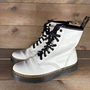 dr martens zavala womens size 7 shoes white leather combat boots